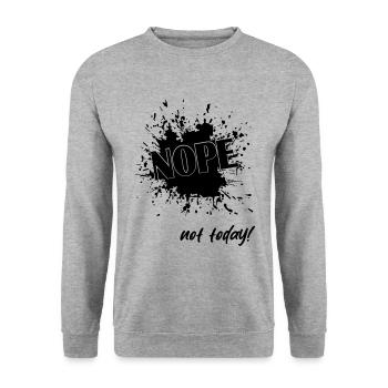 Nope not today - Unisex Pullover - Weißgrau meliert - Vorne - Alina (178cm) & Michal (187cm)