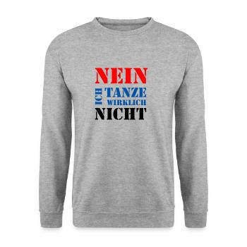 ich tanze nicht - Unisex Pullover - Weißgrau meliert - Vorne - Alina (178cm) & Michal (187cm)