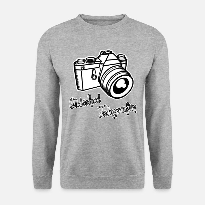 Oldschool Fotografin - Unisex Pullover - Weißgrau meliert