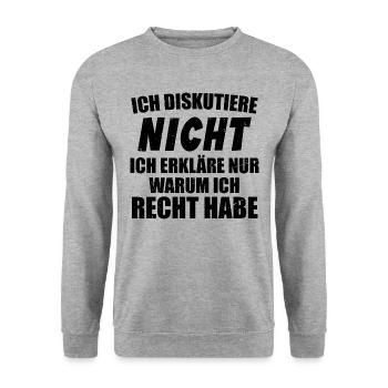 Klarheit in Worte - Unisex Pullover - Weißgrau meliert - Vorne - Alina (178cm) & Michal (187cm)