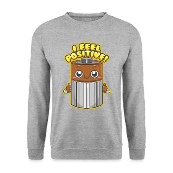 Battery with funny pun - Unisex Sweatshirt - salt & pepper - Front - Alina (178cm) & Michal (187cm)