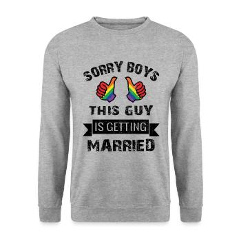 Adieu LGBT enterrement de vie de garçon - Sweat-shirt Unisexe - gris chiné - Devant - Alina (178cm) & Michal (187cm)