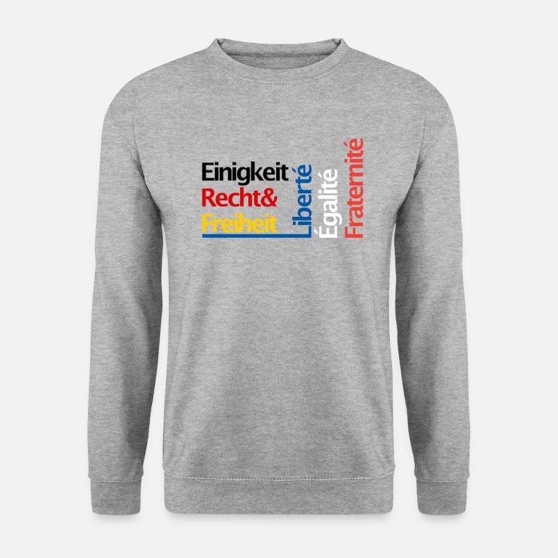 Einigkeit Recht Freiheit Gleichheit Brüderlichkeit - Unisex Pullover - Weißgrau meliert