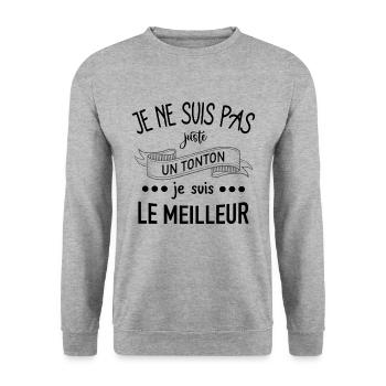 Meilleur tonton cadeau drôle - Sweat-shirt Unisexe - gris chiné - Devant - Alina (178cm) & Michal (187cm)