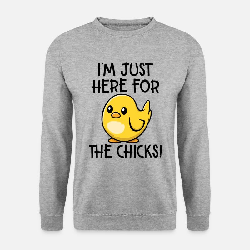 Nur für die Küken da - Unisex Pullover - Weißgrau meliert