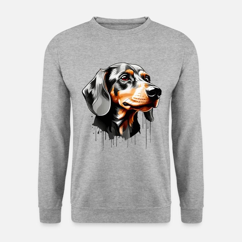 KURZHAARDACKEL SÜßER DACKEL - Unisex Pullover - Weißgrau meliert