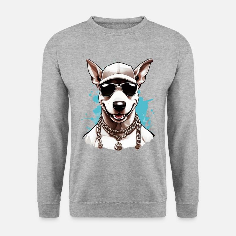 RAP COOL BULLTERRIER - Unisex Pullover - Weißgrau meliert