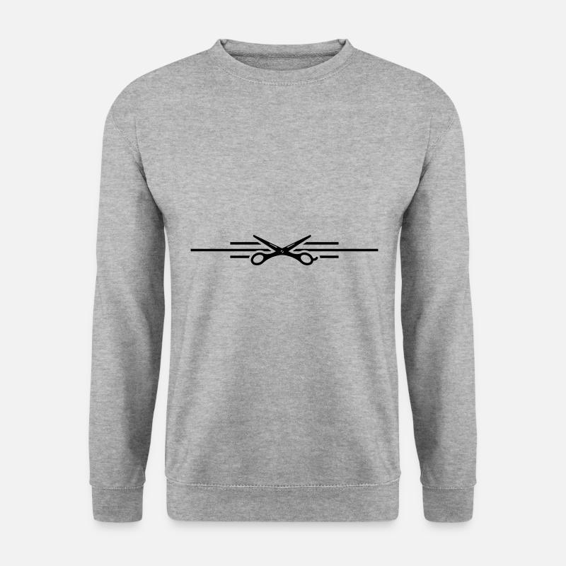 scissors symbol line - Unisex Sweatshirt - salt & pepper