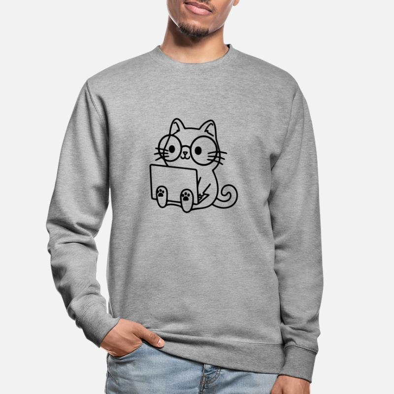 Programmierer Coding Nerd Katze Sweat-shirt Unisexe