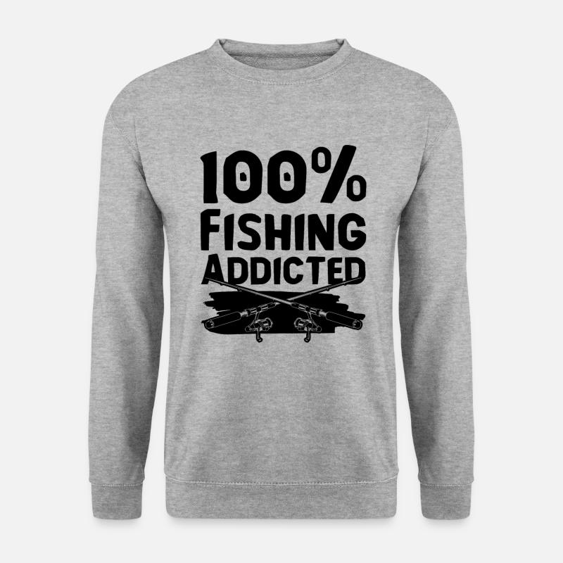 Fishing Angeln Fische - Unisex Pullover - Weißgrau meliert