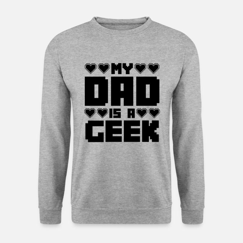 Geek Dad Papa spruch - Unisex Pullover - Weißgrau meliert