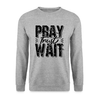 Bible Bible Verse Pray Trust - Unisex Sweatshirt - salt & pepper - Front - Alina (178cm) & Michal (187cm)