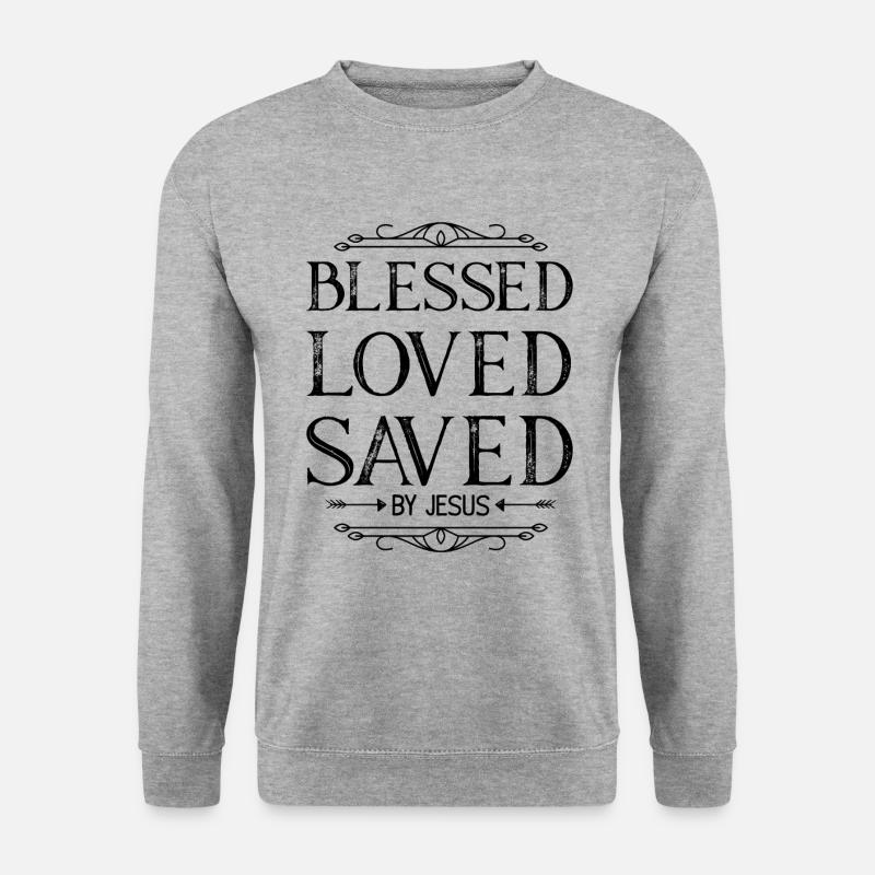 segen bibel liebe - Unisex Pullover - Weißgrau meliert