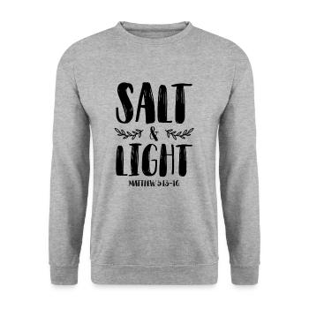 salt and light bible - Unisex Sweatshirt - salt & pepper - Front - Alina (178cm) & Michal (187cm)