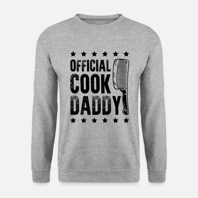 Koch dad Daddy papa spruch - Unisex Pullover - Weißgrau meliert