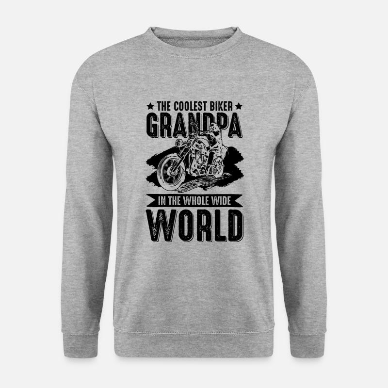 Opa Motorrad Spruch - Unisex Pullover - Weißgrau meliert