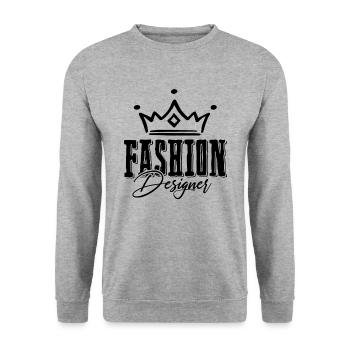 Fashion designer couronne - Sweat-shirt Unisexe - gris chiné - Devant - Alina (178cm) & Michal (187cm)