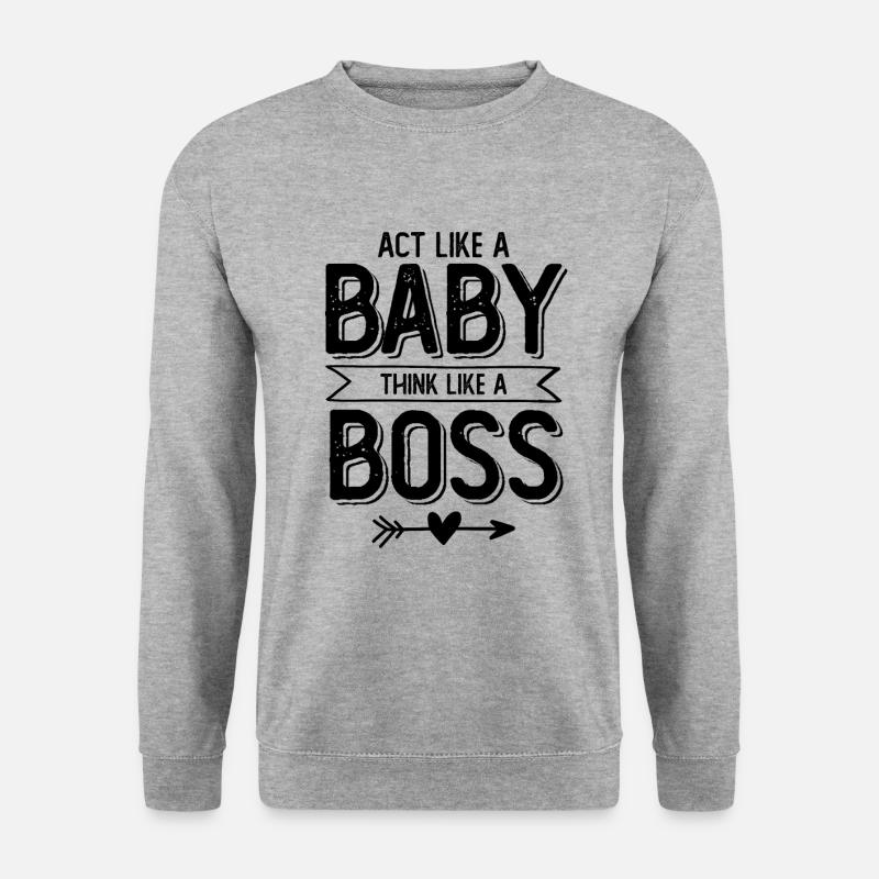 baby boss - Unisex Pullover - Weißgrau meliert