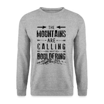 Mountains Calling Bouldering Escalade de glace - Sweat-shirt Unisexe - gris chiné - Devant - Alina (178cm) & Michal (187cm)