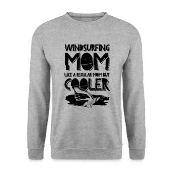 Windsurfing mama - Unisex Pullover - Weißgrau meliert - Vorne - Alina (178cm) & Michal (187cm)
