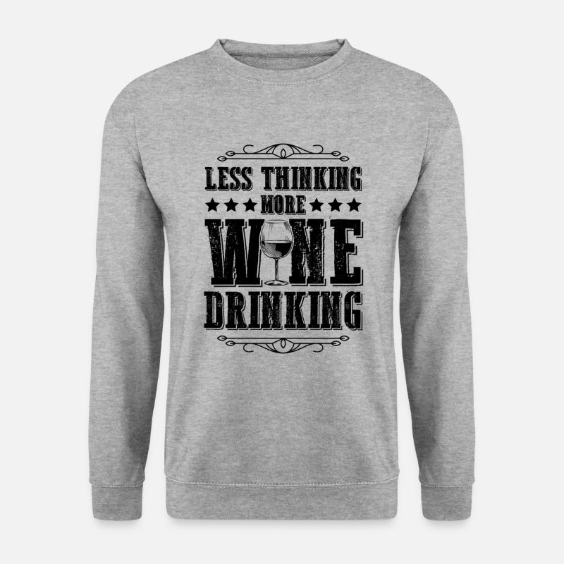 Wine Drinking - Unisex Pullover - Weißgrau meliert