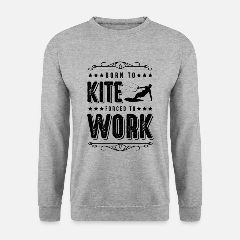 kitesurfing surfer kiteboarding - Unisex Pullover - Weißgrau meliert