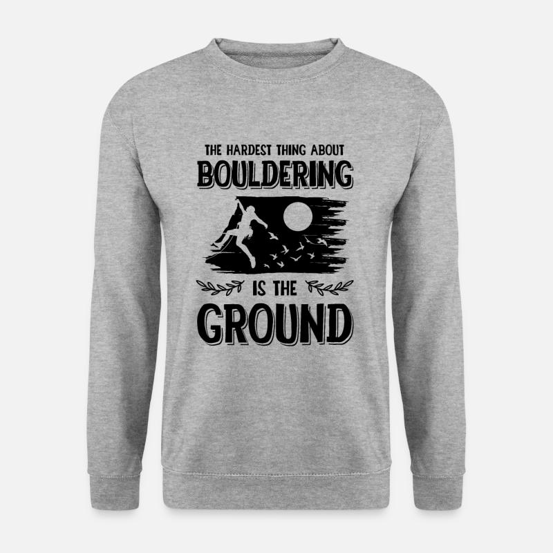 klettern bouldern - Unisex Pullover - Weißgrau meliert