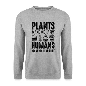 Gardening plants funny saying - Unisex Sweatshirt - salt & pepper - Front - Alina (178cm) & Michal (187cm)