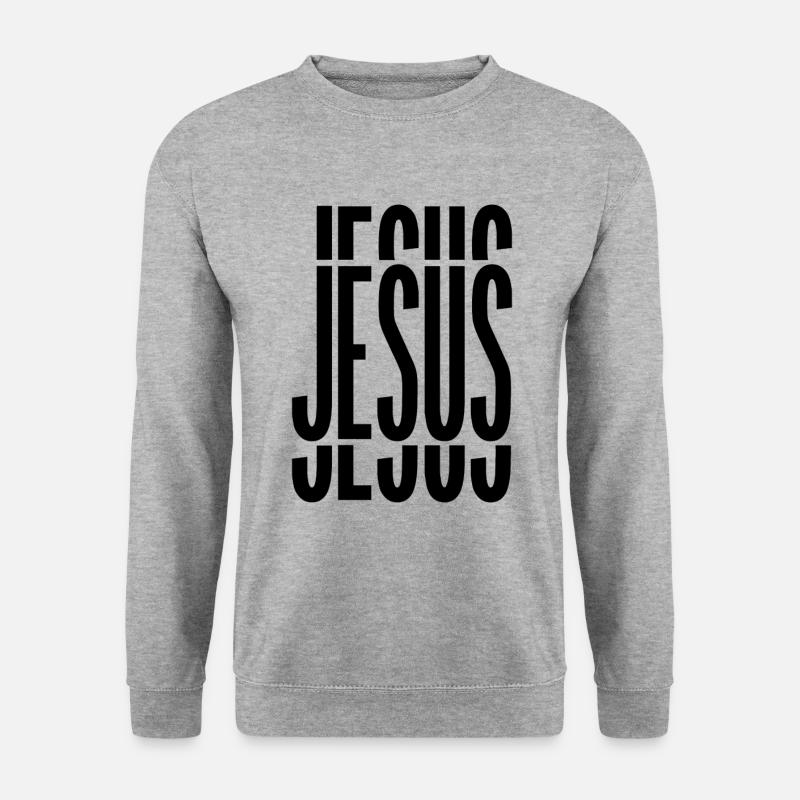 Jesus - Unisex Pullover - Weißgrau meliert