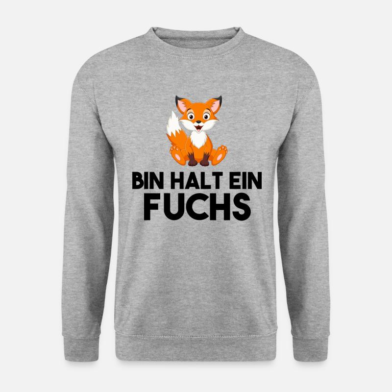 Bin Halt Ein Fuchs - Unisex Pullover - Weißgrau meliert