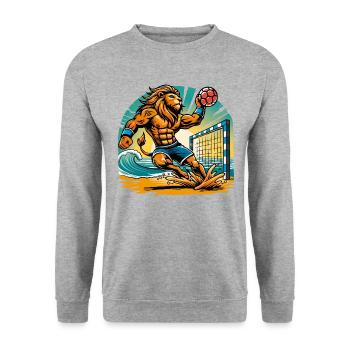 Lion Beach Handball - Unisex Sweatshirt - salt & pepper - Front - Alina (178cm) & Michal (187cm)