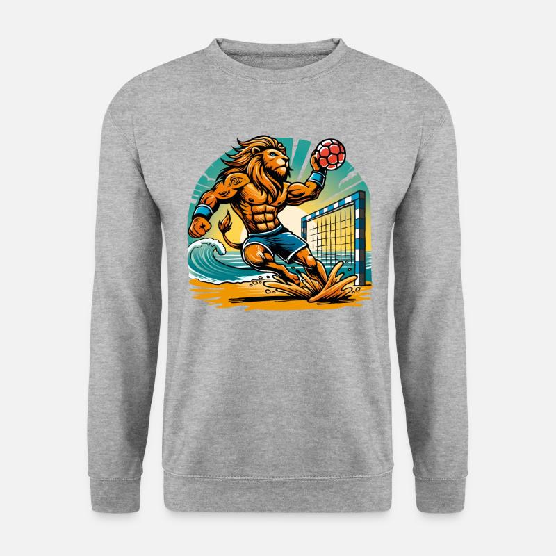 Löwe Beach Handball - Unisex Pullover - Weißgrau meliert