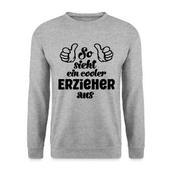 So sieht ein cooler Erzieher aus Erzieherin - Unisex Pullover - Weißgrau meliert - Vorne - Alina (178cm) & Michal (187cm)