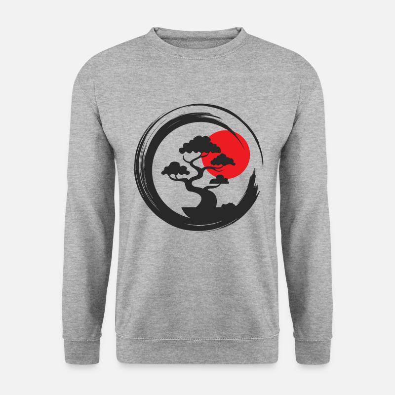 Bonsai Baum Moyogi - Unisex Pullover - Weißgrau meliert