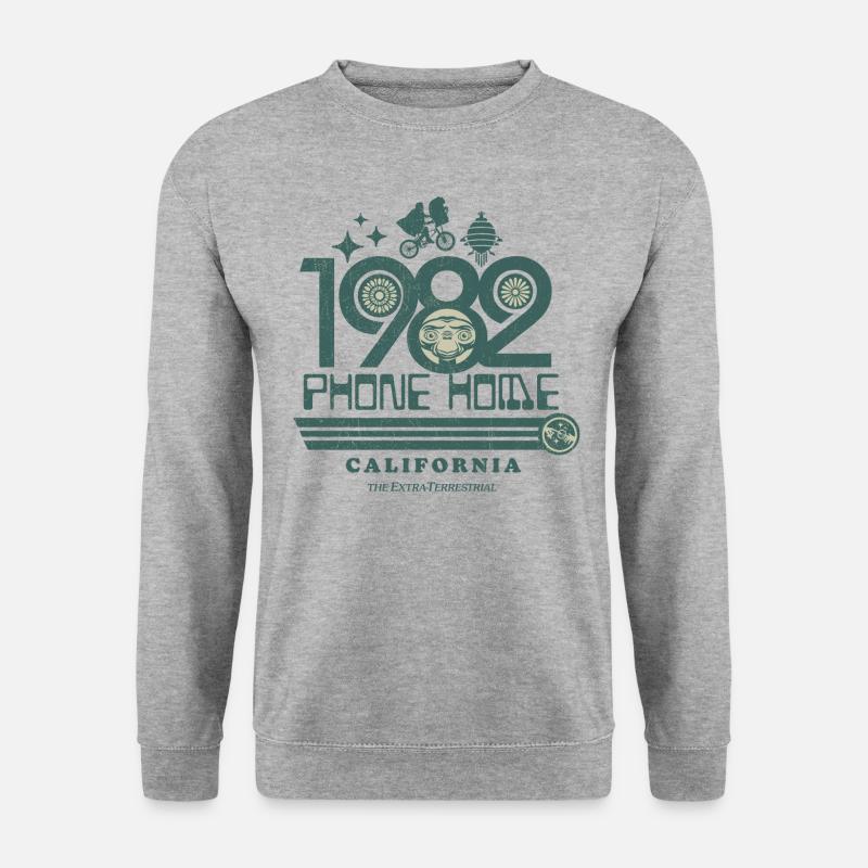 E.T. Der Außerirdische Phone Home California - Unisex Pullover - Weißgrau meliert