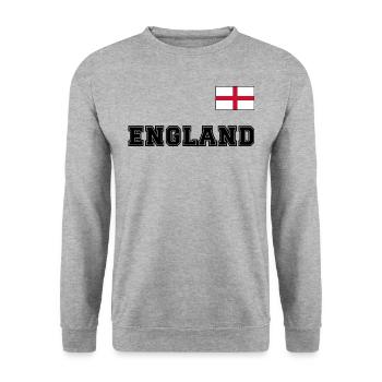 Look maillot de l’ANGLETERRE avec drapeau sur la poitrine - Sweat-shirt Unisexe - gris chiné - Devant - Alina (178cm) & Michal (187cm)