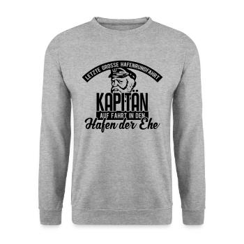 Bachelor party team captain - Unisex Sweatshirt - salt & pepper - Front - Alina (178cm) & Michal (187cm)
