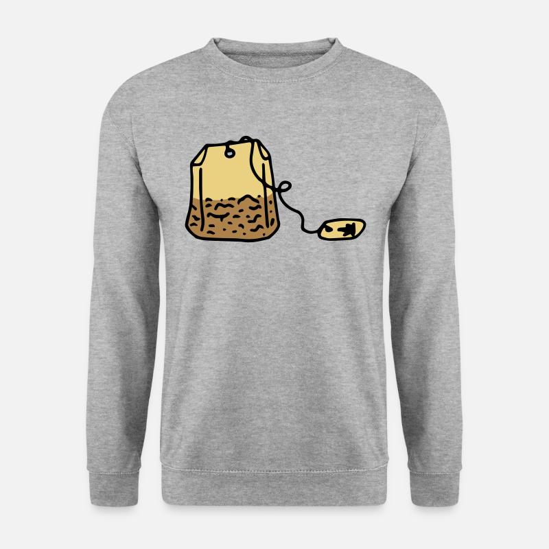 Tee Teebeutel Teetrinker Tea time - Unisex Pullover - Weißgrau meliert