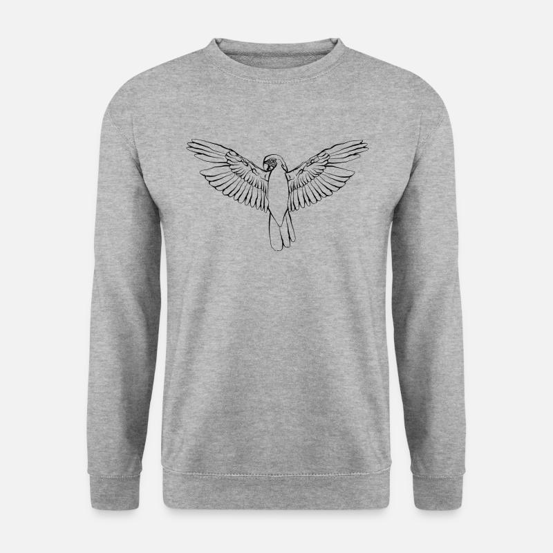 Papagei - Unisex Pullover - Weißgrau meliert