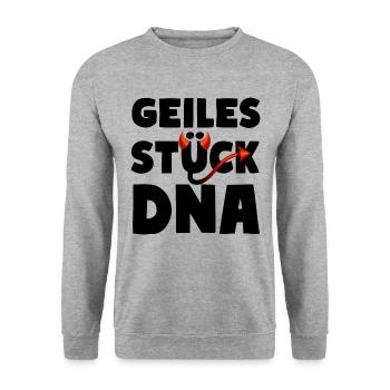 Geiles Stück DNA Teuflisch Sexy Fun - Unisex Pullover - Weißgrau meliert - Vorne - Alina (178cm) & Michal (187cm)