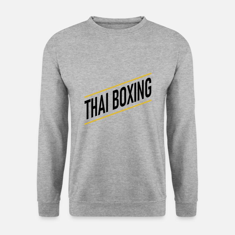 Thai Boxer - Unisex Pullover - Weißgrau meliert
