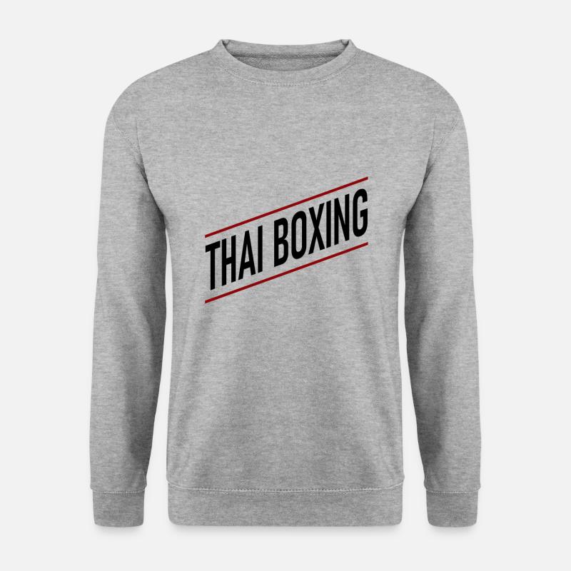 Thai Boxing - Unisex Pullover - Weißgrau meliert