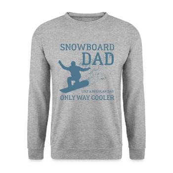 Snowboard Dad, Halfpipe, Wintersport, Skiurlaub - Unisex Pullover - Weißgrau meliert - Vorne - Alina (178cm) & Michal (187cm)