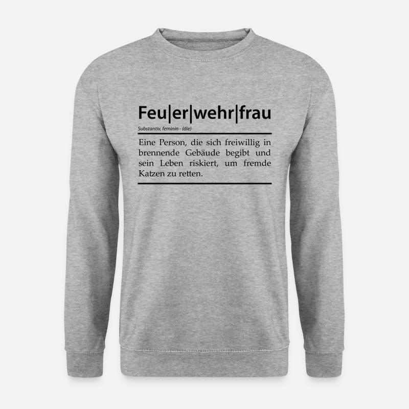 Definition Feuerwehrfrau - Unisex Pullover - Weißgrau meliert