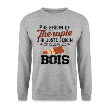 Bûcheron Forestier élagueur métier Forêt Bois - Sweat-shirt Unisexe - gris chiné - Devant - Alina (178cm) & Michal (187cm)