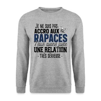 Rapace Oiseau Proie Aigle Faucon Cadeau Fauconnier - Sweat-shirt Unisexe - gris chiné - Devant - Alina (178cm) & Michal (187cm)