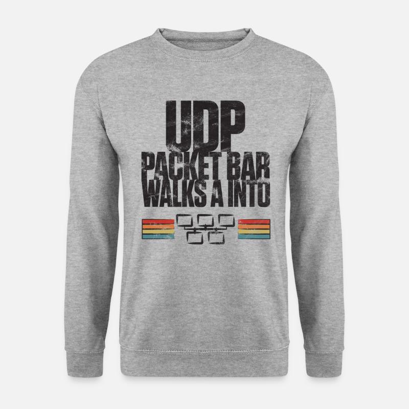 UDP Packet Bar Walks A Into - Unisex Pullover - Weißgrau meliert