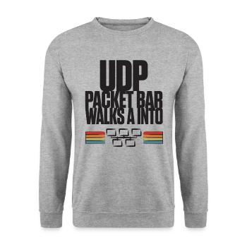 La barre de paquets UDP entre dans - Sweat-shirt Unisexe - gris chiné - Devant - Alina (178cm) & Michal (187cm)