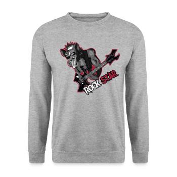 t shirt hyena punk - Unisex Sweatshirt - salt & pepper - Front - Alina (178cm) & Michal (187cm)