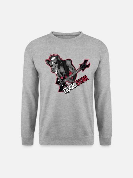 T shirt hyène punk - Sweat-shirt Unisexe - gris chiné